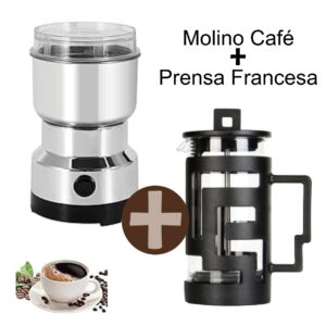 ☕ Combo Molino de Café + Prensa Francesa – Café Fresco, Intenso y Profesional en Casa